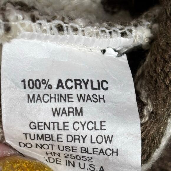 Vintage 90s Protégé Collection 3D Knit Sweater Brown Neutral Geometric Pattern - Picture 9 of 10